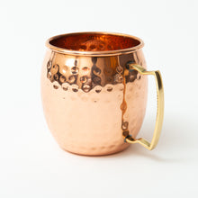 Load image into Gallery viewer, Hammered Copper Mug with Straw, Single
